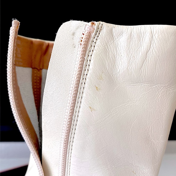 ZARA Ivory Soft Leather High Heeled Ankle Boots - Picture 9 of 16